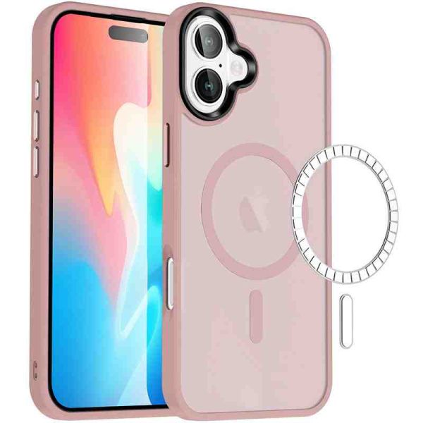 TPU+PC чохол Metal Buttons with MagSafe Colorful для Apple iPhone 16 Plus (6.7")