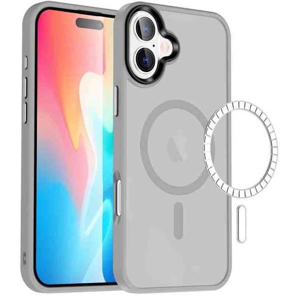 TPU+PC чохол Metal Buttons with MagSafe Colorful для Apple iPhone 16 Plus (6.7")