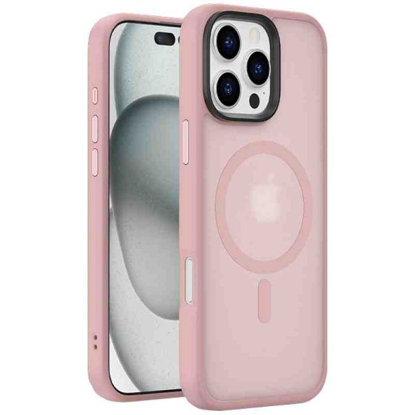 TPU+PC чохол Metal Buttons with MagSafe Colorful для Apple iPhone 16 Pro (6.3")