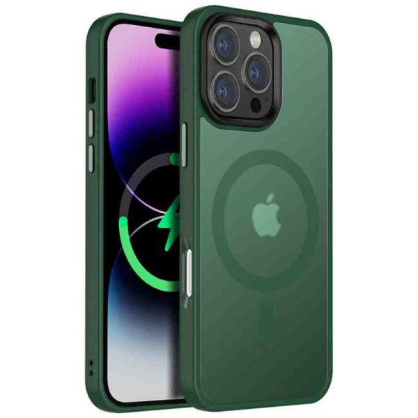 TPU+PC чохол Metal Buttons with MagSafe Colorful для Apple iPhone 16 Pro (6.3")