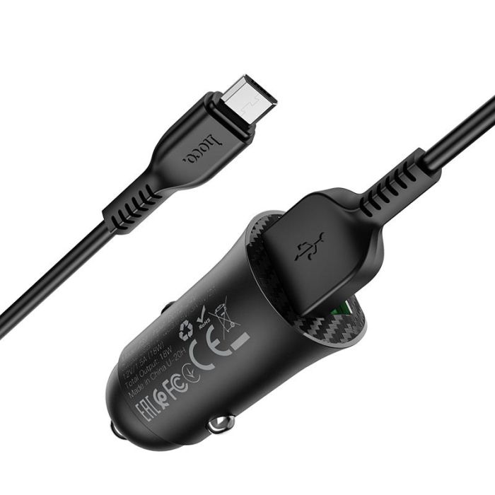 АЗП Hoco Z39 Farsighted QC3.0 18W (2USB-A) + кабель USB to MicroUSB